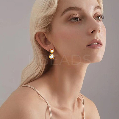 12 Pairs 12 Style Plastic Imitation Pearl Dangle Stud Earrings with Sterling Silver Pins EJEW-AN0003-20-1
