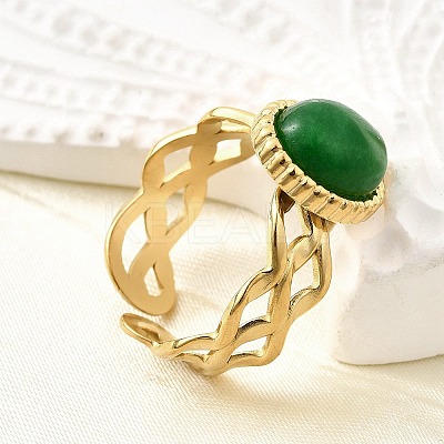 304 Stainless Steel Cuff Rings for Women RJEW-U062-02A-02G-1