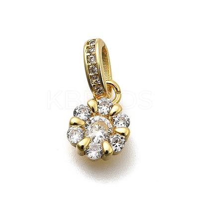 Brass Micro Pave Cubic Zirconia Pendants KK-Z093-41G-1