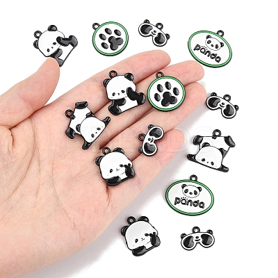 14Pcs 6 Styles Alloy Enamel Pendants ENAM-FS0002-60-1