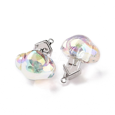 UV Plating Rainbow Iridescent Transparent Acrylic Pendants OACR-P014-02P-02-1