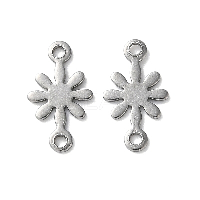 304 Stainless Steel Flower Connector Charms STAS-S172-04P-1
