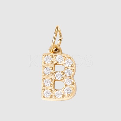 Stainless Steel Cubic Zirconia Pendants with Jump Rings X-FIND-PW0024-08B-1