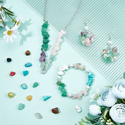 250g 10 Colors Natural & Synthetic Gemstone Beads G-NB0002-58-1