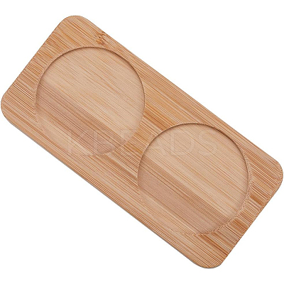 2 Round Slots Bamboo Serving Tray ODIS-WH0329-38B-1