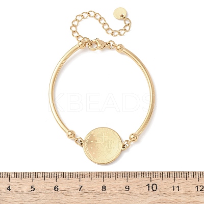 Religion 304 Stainless Steel Link Bracelets for Women BJEW-F524-02C-G-1