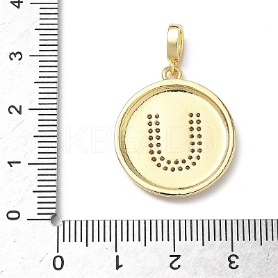 Brass Micro Pave Clear Cubic Zirconia Pendants KK-L253-17G-U-1