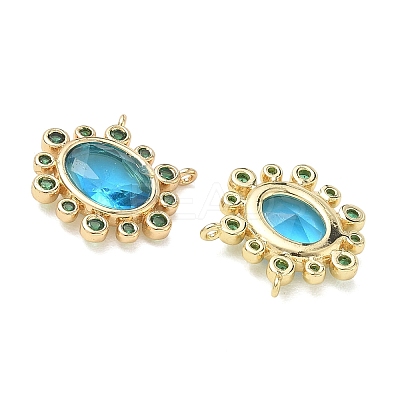 Brass Cubic Zirconia Pendants KK-G419-04G-1