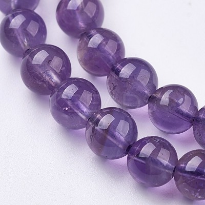 Natural Amethyst Bead Strands G-J376-20-6mm-1