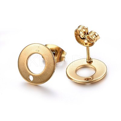 Ion Plating(IP) 304 Stainless Steel Stud Earring Findings LS-STAS-H472-01G-1