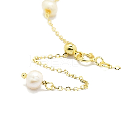 Natural Freshwater Pearls Beaded Link Bracelets BJEW-I314-133-1