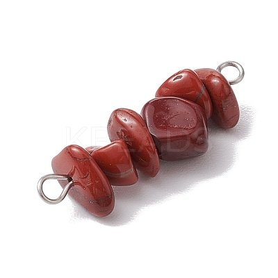 30Pcs 30 Styles 304 Mixed Gemstone Chip Beaded Connector Charms PALLOY-JF02873-02-1