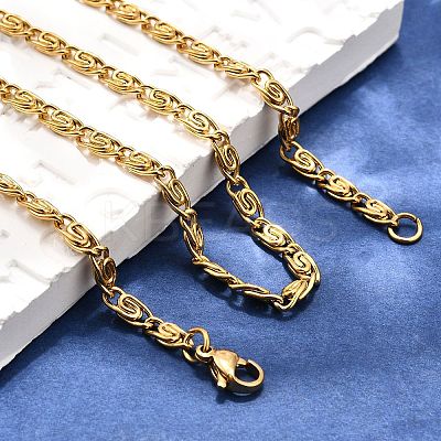 304 Stainless Steel Lumachina Chain Necklaces NJEW-P226-08G-01-1