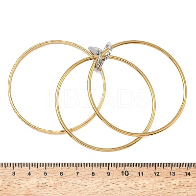 Two Tone 304 Stainless Steel Multi-strand Bangles for Women BJEW-F540-06GP-1
