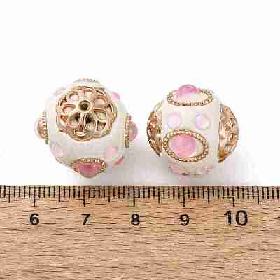 Handmade Resin Indonesia Round Beads IPDL-P005-25KCG-03-1