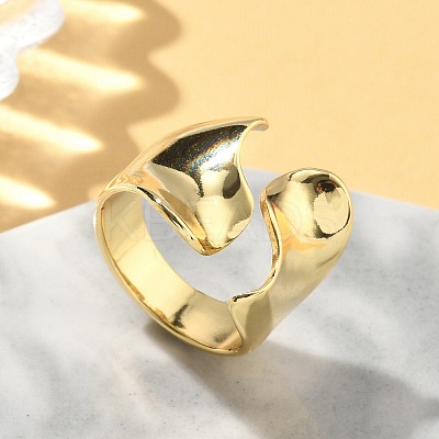 Brass Adjustable Open Cuff Rings for Women RJEW-A065-01G-1