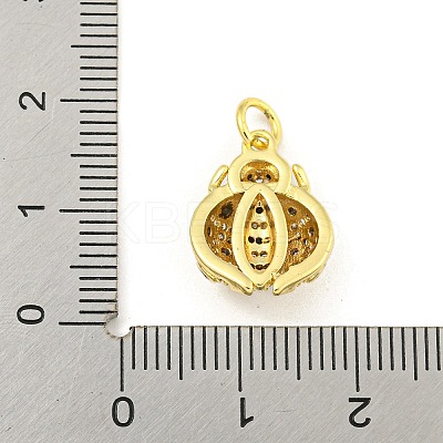 Ladybug Rack Plating Brass Micro Pave Cubic Zirconia Pendants KK-Z053-03G-1