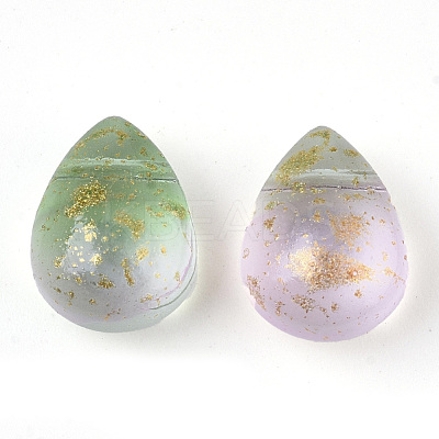 Two Tone Transparent Spray Painted Glass Beads GLAA-T017-01-B01-1