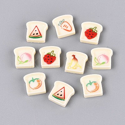 Fruits Theme Opaque Resin Cabochons CRES-T025-17-1