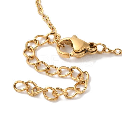 Ion Plating(IP) 304 Stainless Steel Cable Chain Bowknot Pendant Necklaces NJEW-Z041-03G-04-1