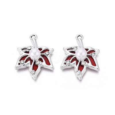 Alloy with ABS Imitation Pearl & Crystal Rhinestone & Acrylic Pendants PALLOY-Q466-04P-03-1