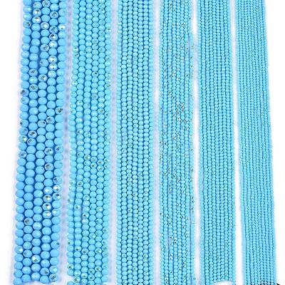Electroplate Opaque Solid Color Glass Beads Strands EGLA-A044-P8mm-L08-1