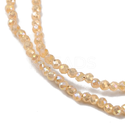 Transparent Electroplate Glass Beads Strands EGLA-H107-01A-AB08-1