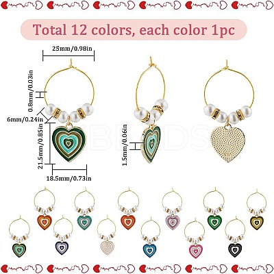 Brass Wine Glass Charms AJEW-SC0002-46-1