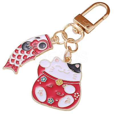 Alloy Enamel Pendant Keychain KEYC-PW0002-101B-1