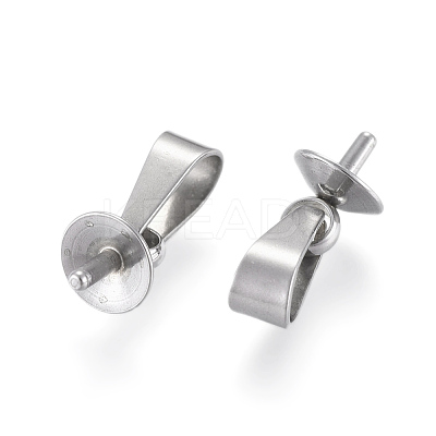 Tarnish Resistant 304 Stainless Steel Peg Bails Pendants STAS-E031-2-1