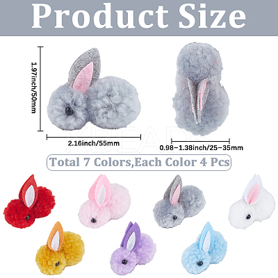 28Pcs 7 Colors Wool Felt Ball AJEW-SC0031-37A-1