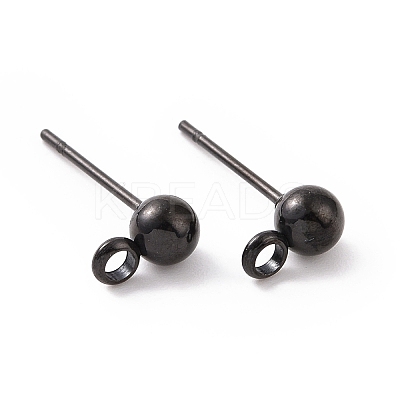 304 Stainless Steel Ball Post Stud Earring Findings LS-X-STAS-Z035-01EB-B-1