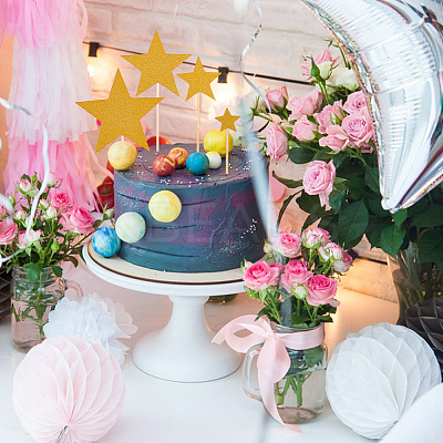 10 Boxs Paper Cake Insert Card Decoration AJEW-NB0007-11B-1