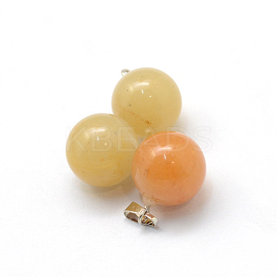 Round Natural Topaz Jade Pendants X-G-Q434-07-1