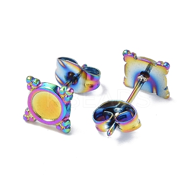 Ion Plating(IP) 304 Stainless Steel Stud Earring Findings STAS-F286-05MC-1