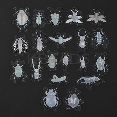 40Pcs 20 Styles PET Adhesive Waterproof Stickers Set DIY-K032-50E-1