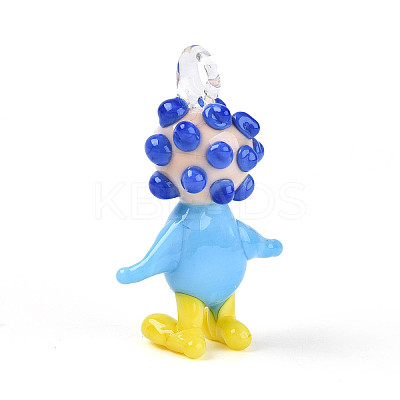 Handmade Lampwork Clown Figurine Pendants LAMP-T025-09A-1
