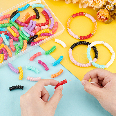 96Pcs 12 Colors Opaque Resin Beads RESI-PH0002-19-1