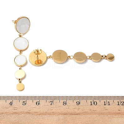 304 Stainless Steel Acrylic Flat Round Dangle Stud Earrings EJEW-F392-02G-1