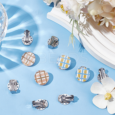 30Pcs 304 Stainless Steel Clip-on Earring Setting STAS-SC0008-38-1
