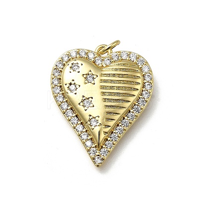 Brass Micro Pave Cubic Zirconia Pendants KK-C090-42G-08-1