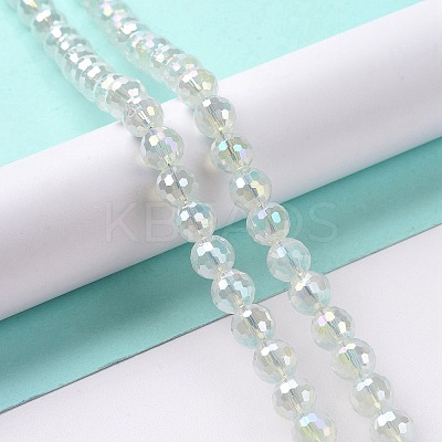 Electroplate Imitation Jade Glass Beads Strands GLAA-E036-12C-1