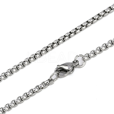 201 Stainless Steel Eucharist Holy Communion Cross Pendant Box Chain Necklaces NJEW-M010-04P-1