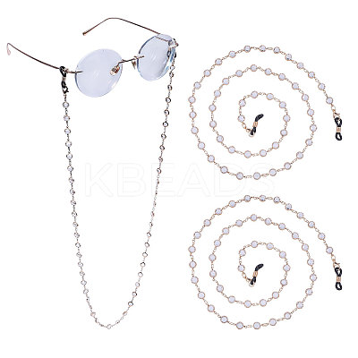 Rhinestone & Alloy Beaded Chains Neck Strap for Eyeglasses AJEW-WH0609-307KCG-1