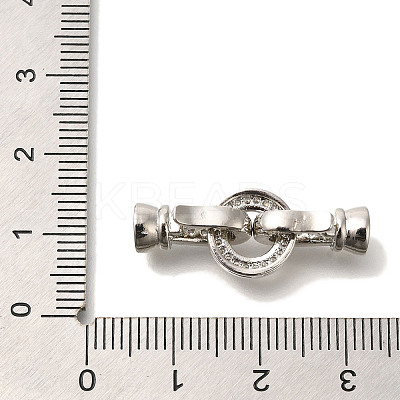 Brass Micro Pave Clear Cubic Zirconia Fold Over Clasps KK-K389-124P-1