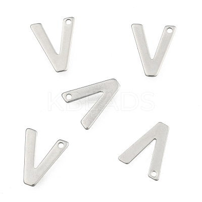 Tarnish Resistant 304 Stainless Steel Letter Charms STAS-O072-V-1