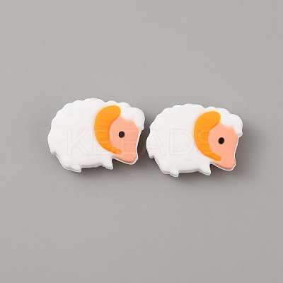 Sheeps Food Grade Eco-Friendly Silicone Beads SIL-WH0008-38C-1