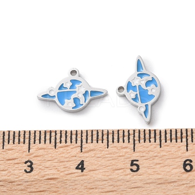 304 Stainless Steel Enamel Charms STAS-M102-22P-03-1