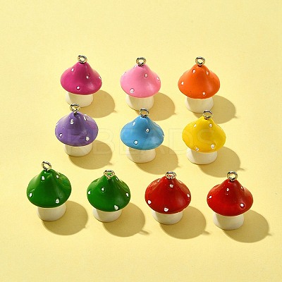 10Pcs Opaque Resin Pendants RESI-FS0001-61-1