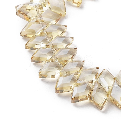 Electroplate Rhombus Glass Beads Strands EGLA-A036-12A-PL04-1
